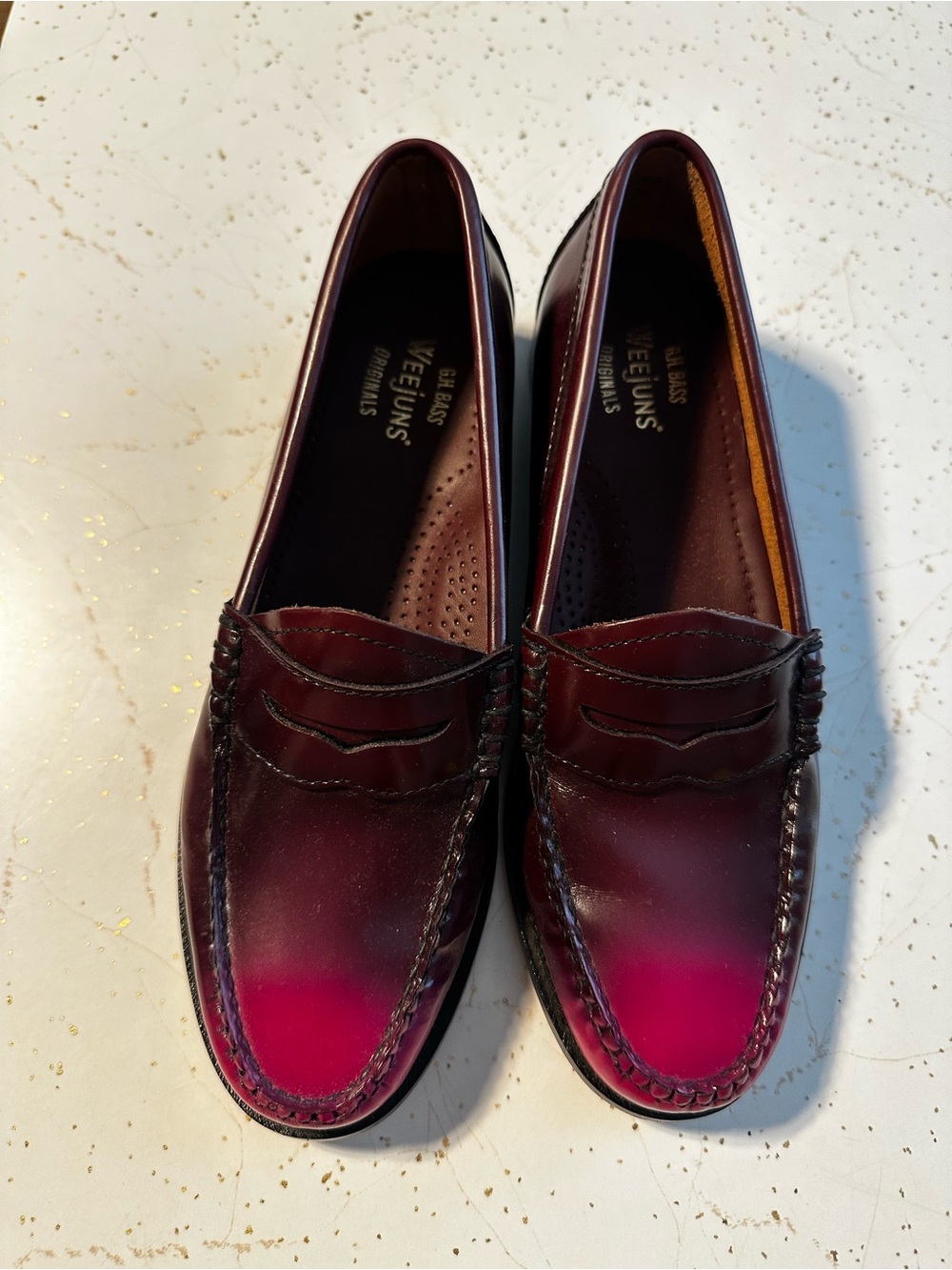 G.H. Bass & Co. Women's Burgundy Ombre Penny Loafers